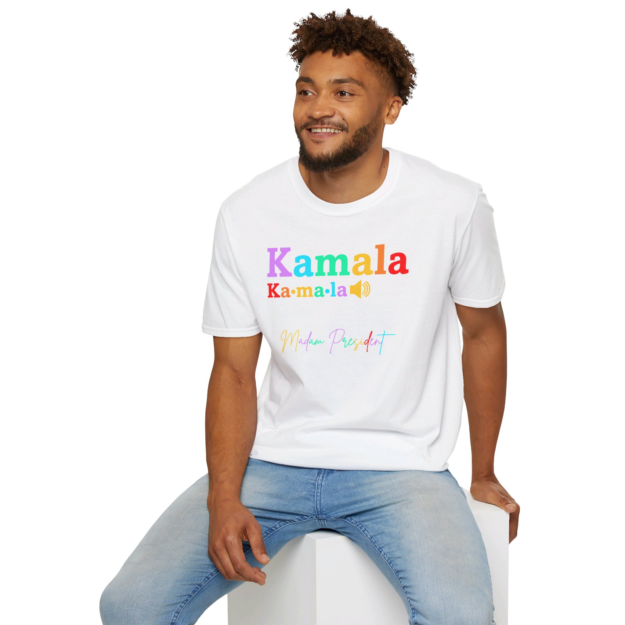 Kamala Madam President Printed Unisex Softstyle T-Shirt