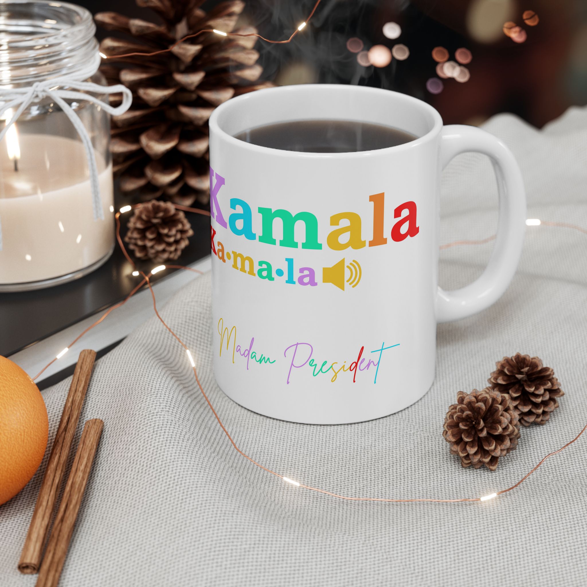 Kamala Madam President Printed Ceramic Mug, (11oz, 15oz)